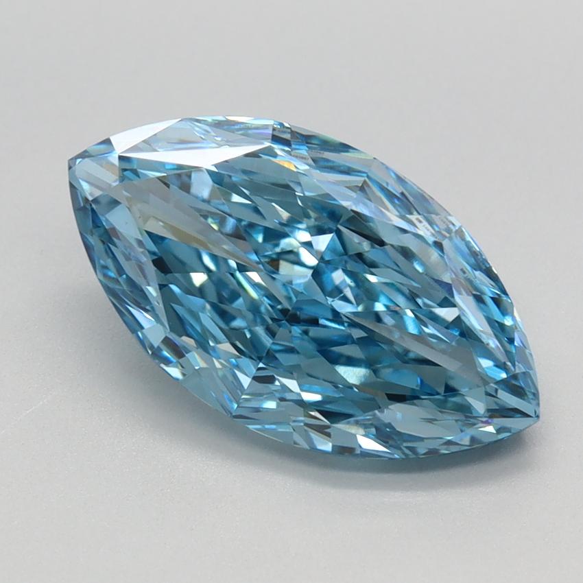 2.76 Ct. Fancy Vivid Blue Marquise Lab Grown Diamond
