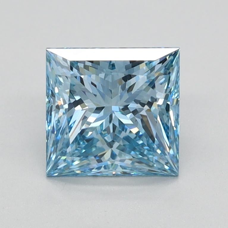 1.10 Ct. Fancy Vivid Blue Princess Lab Grown Diamond