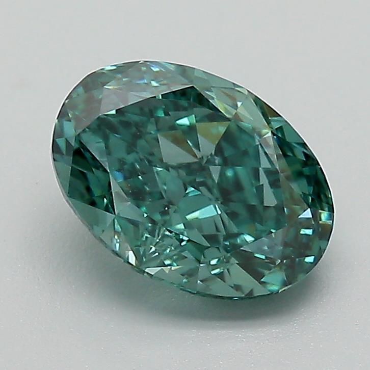 1.57 Ct. Fancy Vivid Bluish Green Oval Lab Grown Diamond