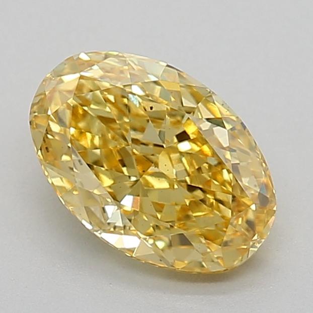 0.94 Ct. Fancy Vivid  Yellow Oval Lab Grown Diamond