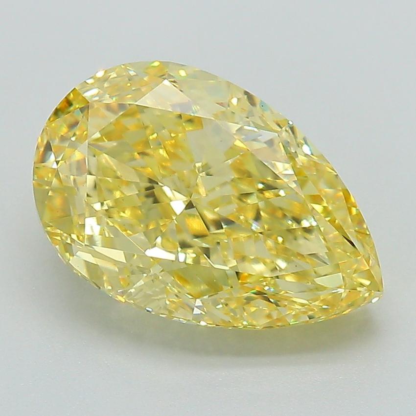4.25 Ct. Fancy Vivid Yellow Pear Lab Grown Diamond
