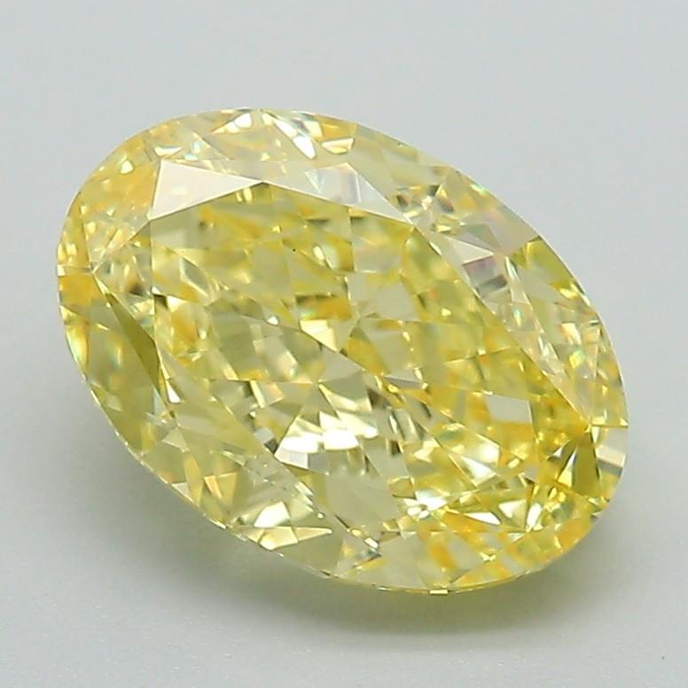 2.45 Ct. Fancy Intense Yellow Oval Lab Grown Diamond