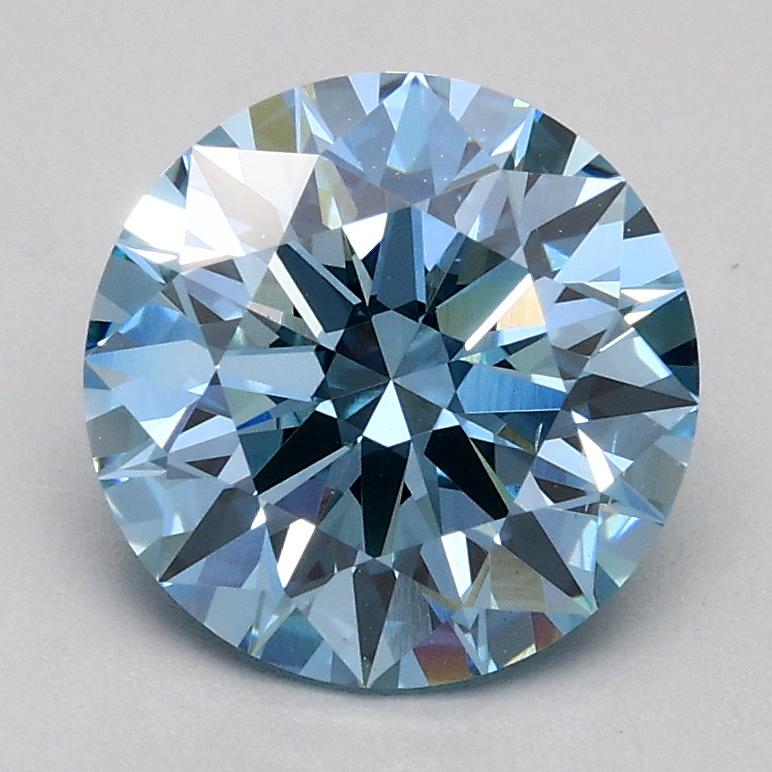 1.54 Ct. Fancy Intense Blue Round Lab Grown Diamond