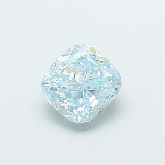 0.53 Ct. Fancy Intense Greenish Blue Cushion Lab Grown Diamond