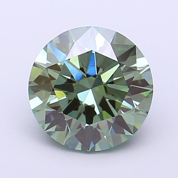 1.60 Ct. Fancy Vivid  Green Round Lab Grown Diamond