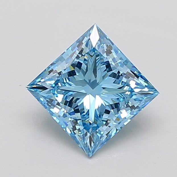 1.78 Ct. Fancy Vivid  Blue Princess Lab Grown Diamond