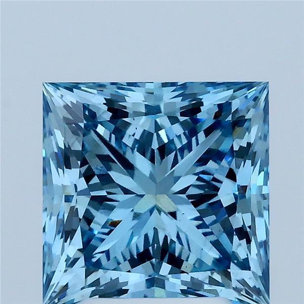 3.10 Ct. Fancy Vivid Blue Princess Lab Grown Diamond