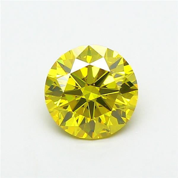 1.06 Ct. Fancy Vivid Yellow Round Lab Grown Diamond