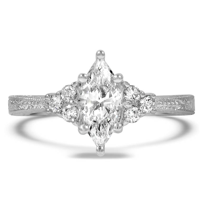 Custom Adorned Hand Engraved Diamond Ring