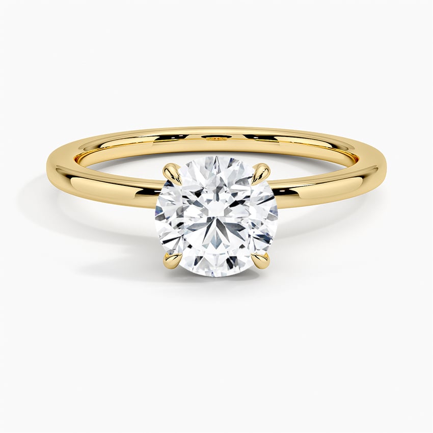 Secret Halo Ring with 2ct Round Lab Diamond in 18K Yellow Gold ...