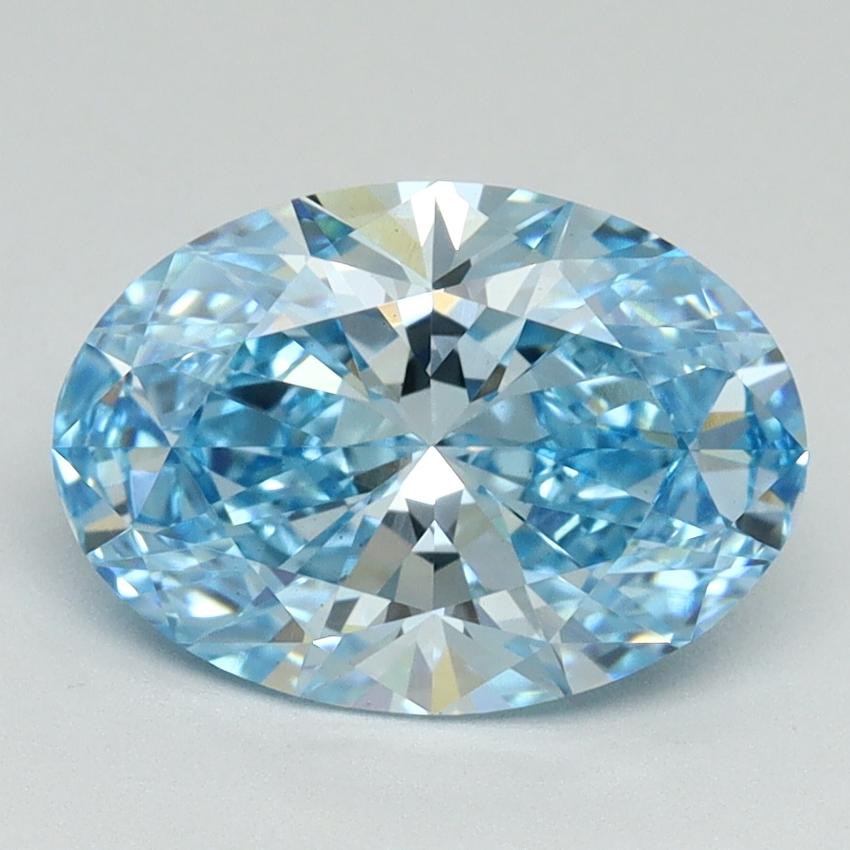 2.21 Ct. Fancy Vivid Blue Oval Lab Grown Diamond