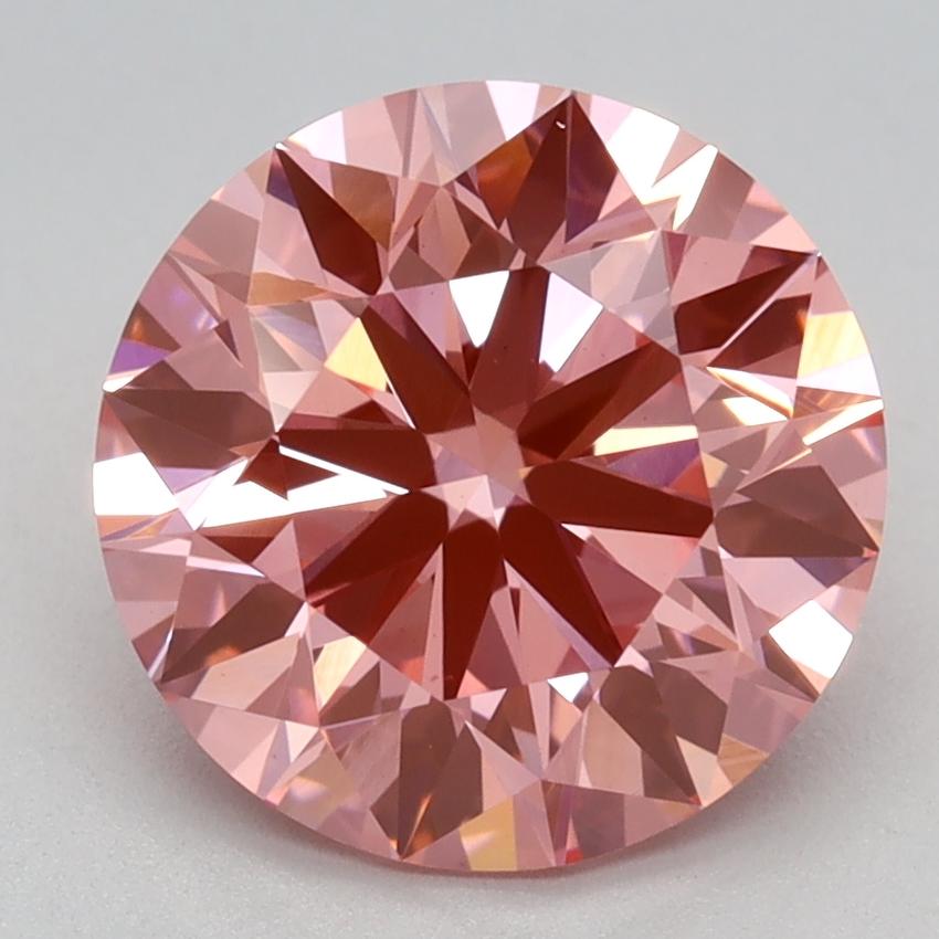2.59 Ct. Fancy Vivid Pink Round Lab Grown Diamond