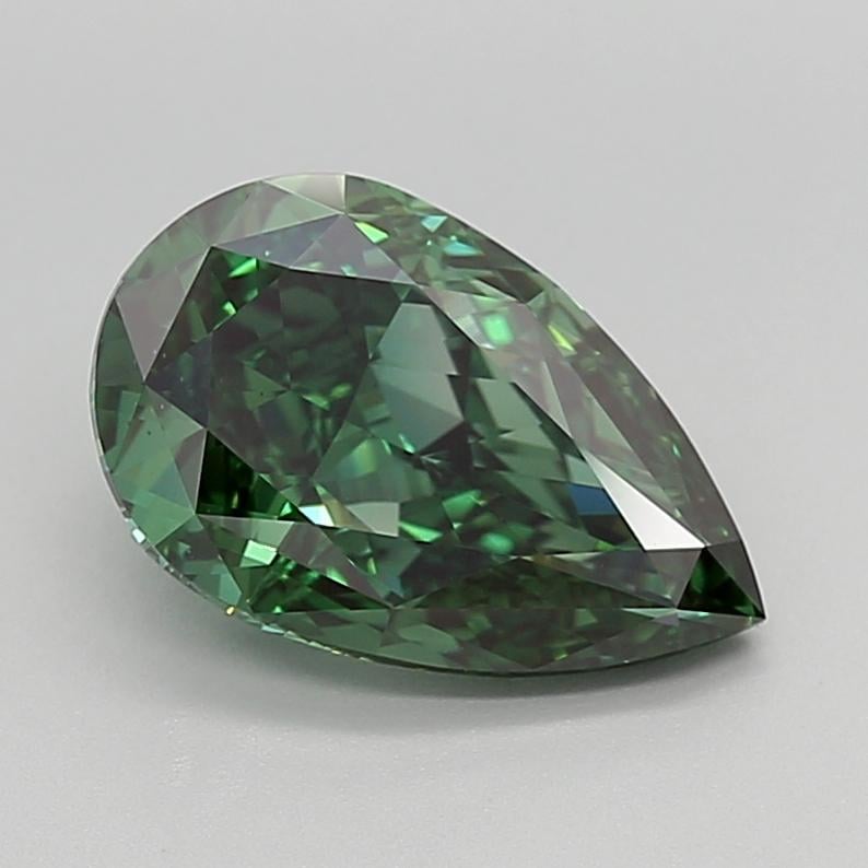 3.40 Ct. Fancy Vivid  Green Pear Lab Grown Diamond
