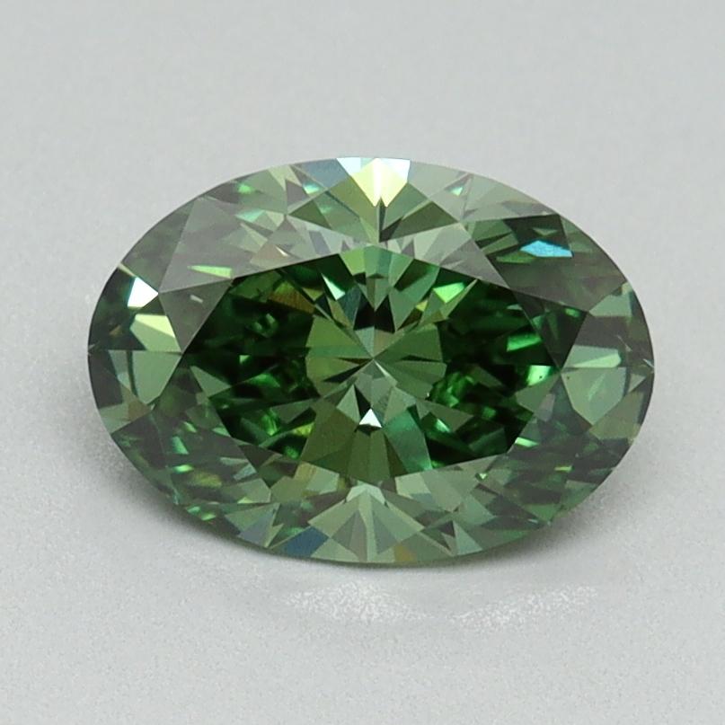 1.20 Ct. Fancy Vivid Green Oval Lab Grown Diamond