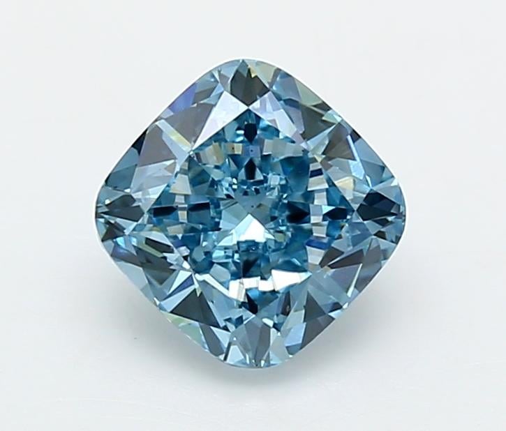 2.01 Ct. Fancy Vivid  Blue Cushion Lab Grown Diamond