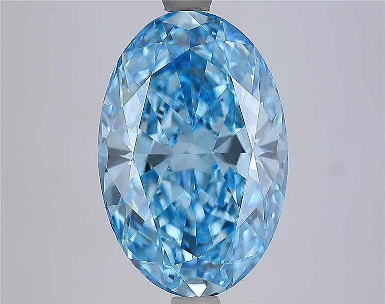 4.57 Ct. Fancy Vivid New_Mst Blue Oval Lab Grown Diamond