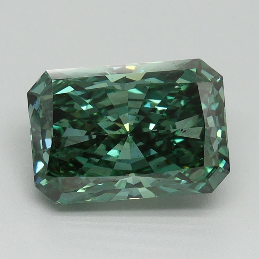 2.64 Ct. Fancy Vivid Pacific Green Radiant Lab Grown Diamond