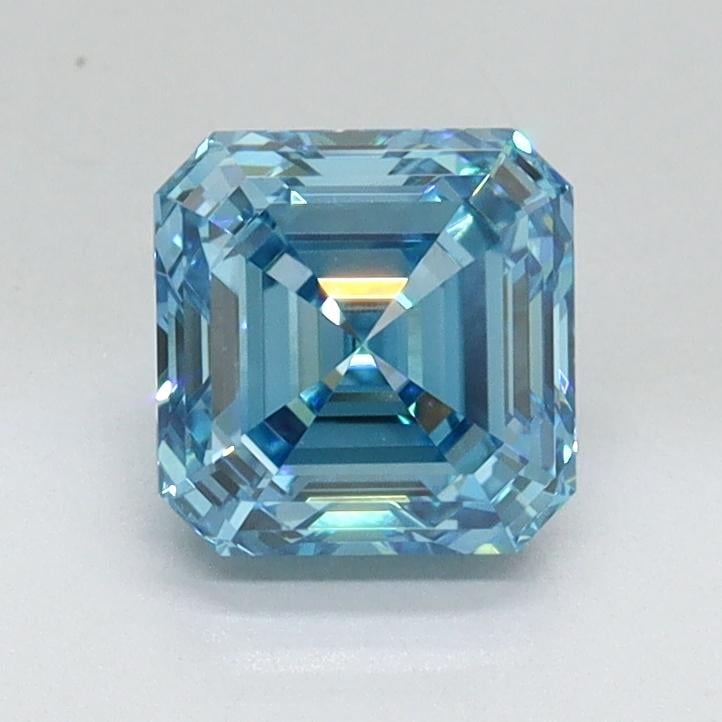 1.03 Ct. Fancy Vivid Malibu Blue Asscher Lab Grown Diamond