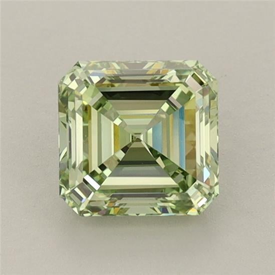 3.24 Ct. Fancy Vivid Green Asscher Lab Grown Diamond