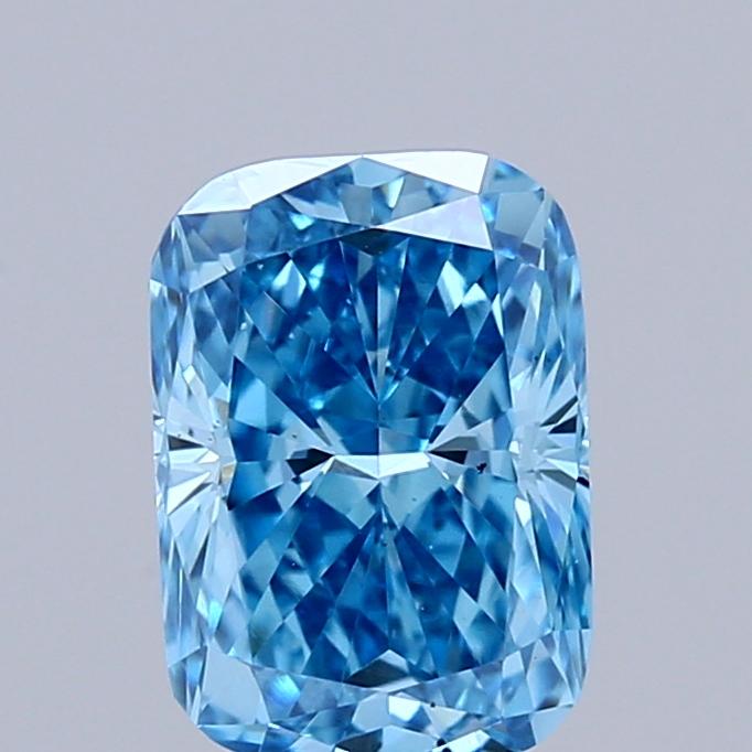 1.00 Ct. Fancy Vivid  Blue Cushion Lab Grown Diamond