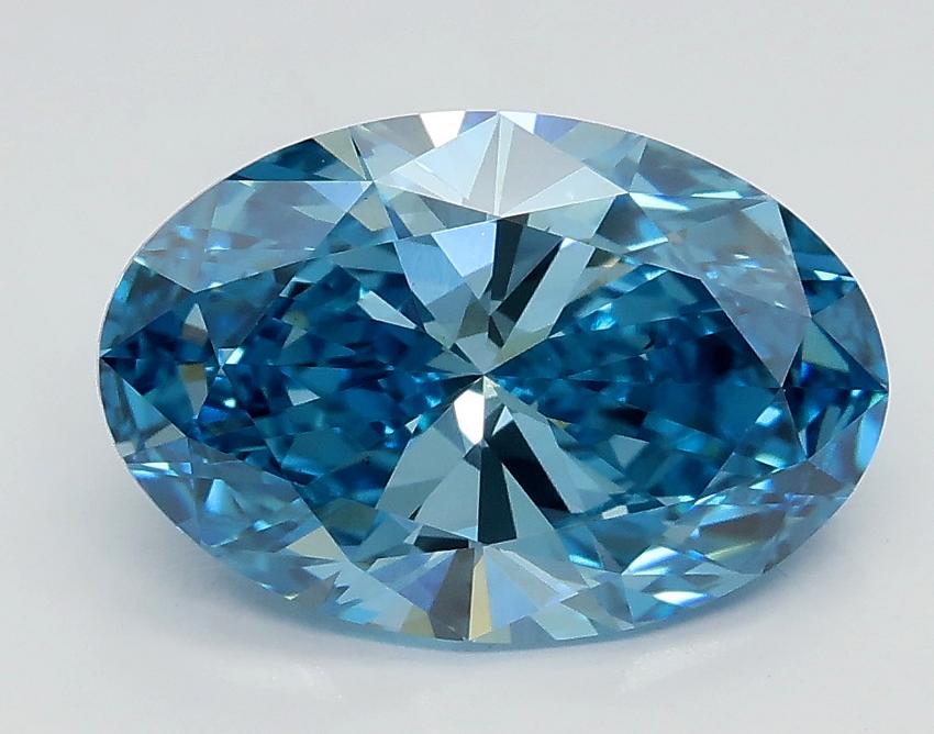 2.20 Ct. Fancy Vivid Blue Oval Lab Grown Diamond