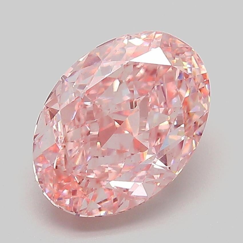 3.10 Ct. Fancy Vivid  Pink Oval Lab Grown Diamond