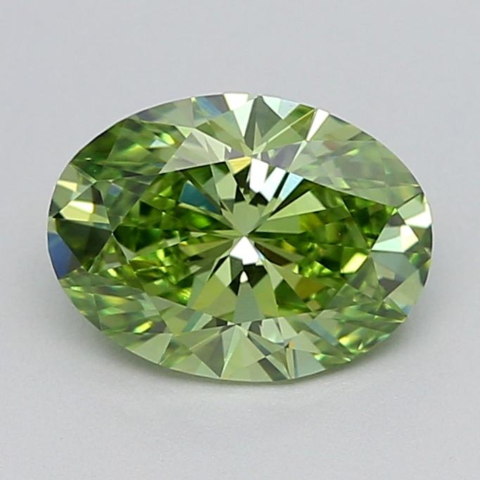 1.06 Ct. Fancy Vivid  Green Oval Lab Grown Diamond