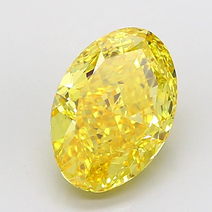 5.51 Ct. Fancy Vivid  Yellow Oval Lab Grown Diamond