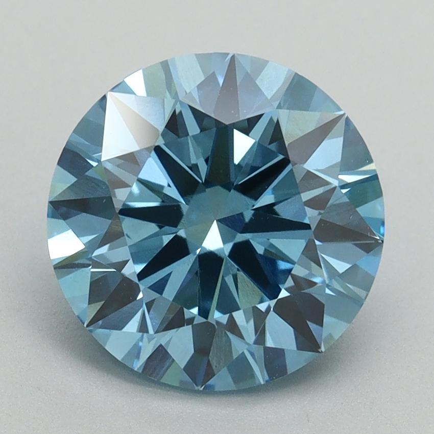 3.13 Ct. Fancy Vivid Blue Round Lab Grown Diamond
