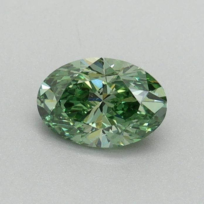 0.46 Ct. Fancy Vivid Green Oval Lab Grown Diamond