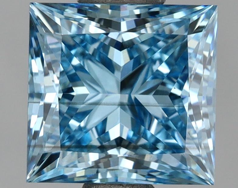 1.61 Ct. Fancy Vivid Blue Princess Lab Grown Diamond