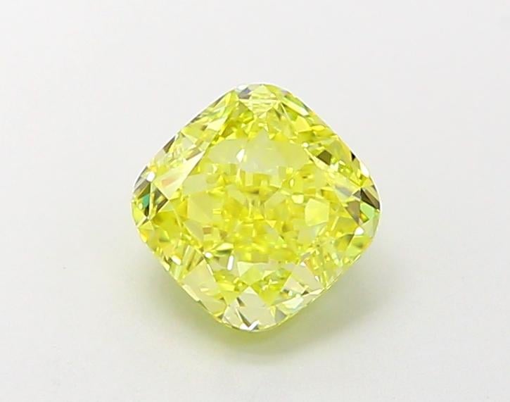 1.08 Ct. Fancy Vivid Yellow Cushion Lab Grown Diamond