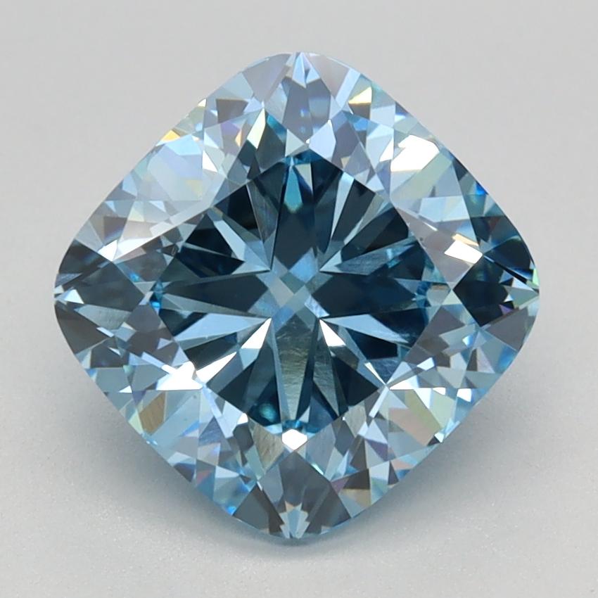 2.56 Ct. Fancy Intense Blue Cushion Lab Grown Diamond