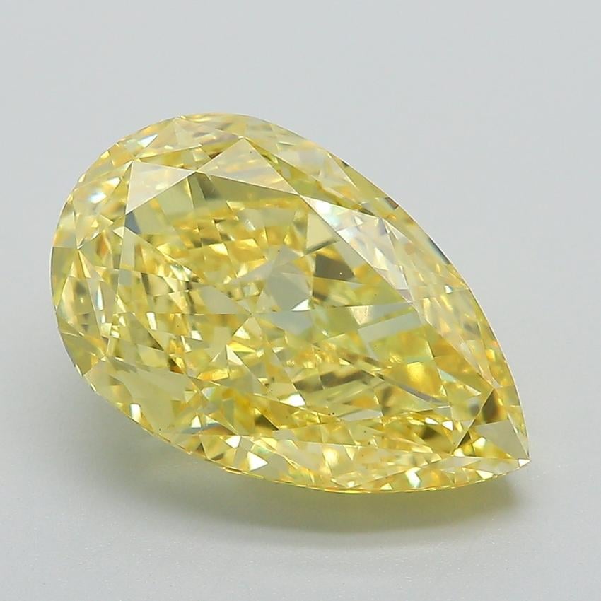 5.10 Ct. Fancy Vivid Yellow Pear Lab Grown Diamond