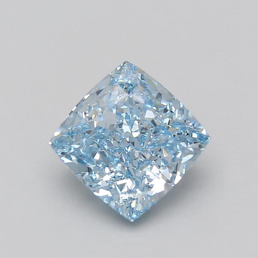 4.01 Ct. Fancy Vivid Blue Cushion Lab Grown Diamond