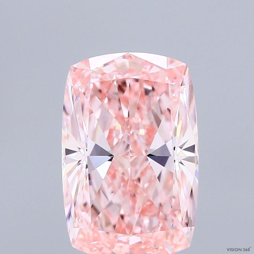 3.52 Ct. Fancy Vivid Pink Cushion Lab Grown Diamond