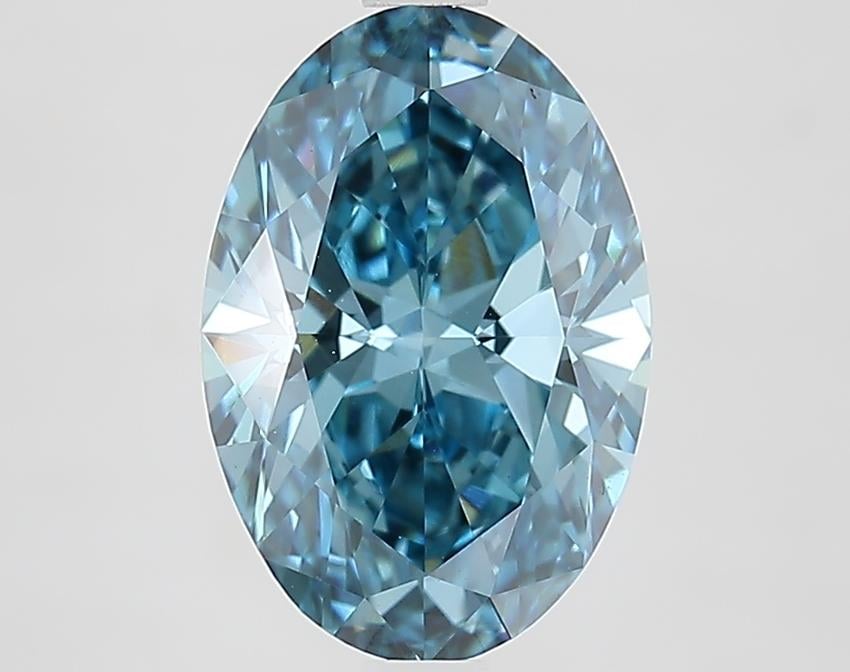2.68 Ct. Fancy Vivid Blue Oval Lab Grown Diamond