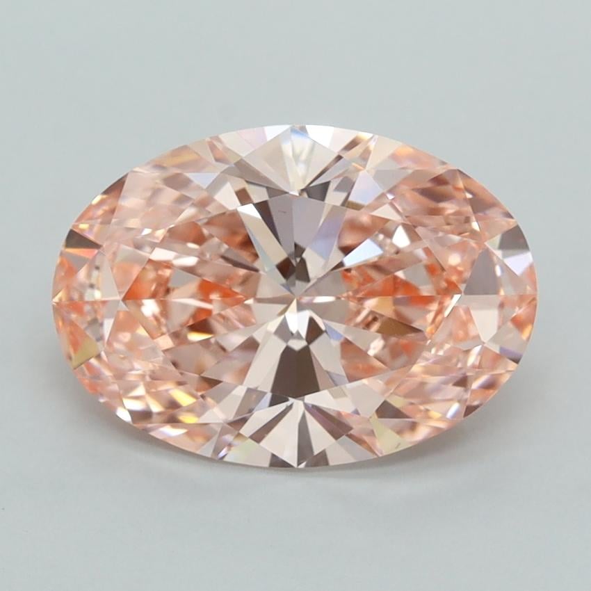 3.05 Ct. Fancy Vivid  Pink Oval Lab Grown Diamond