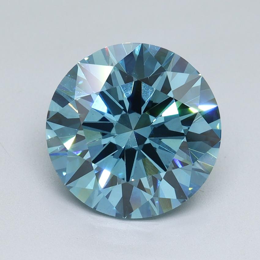 4.01 Ct. Fancy Vivid Blue Round Lab Grown Diamond