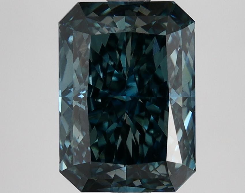 2.85 Ct. Fancy Deep Green Blue Radiant Lab Grown Diamond