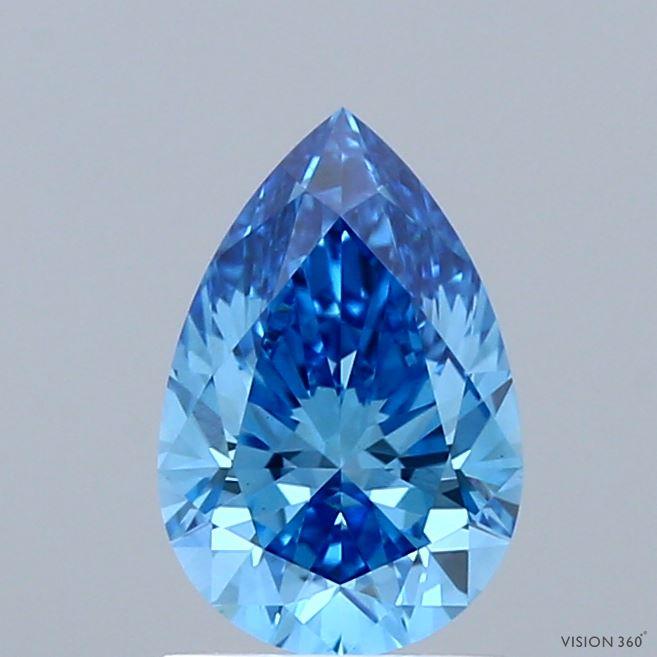 1.05 Ct. Fancy Vivid  Blue Pear Lab Grown Diamond