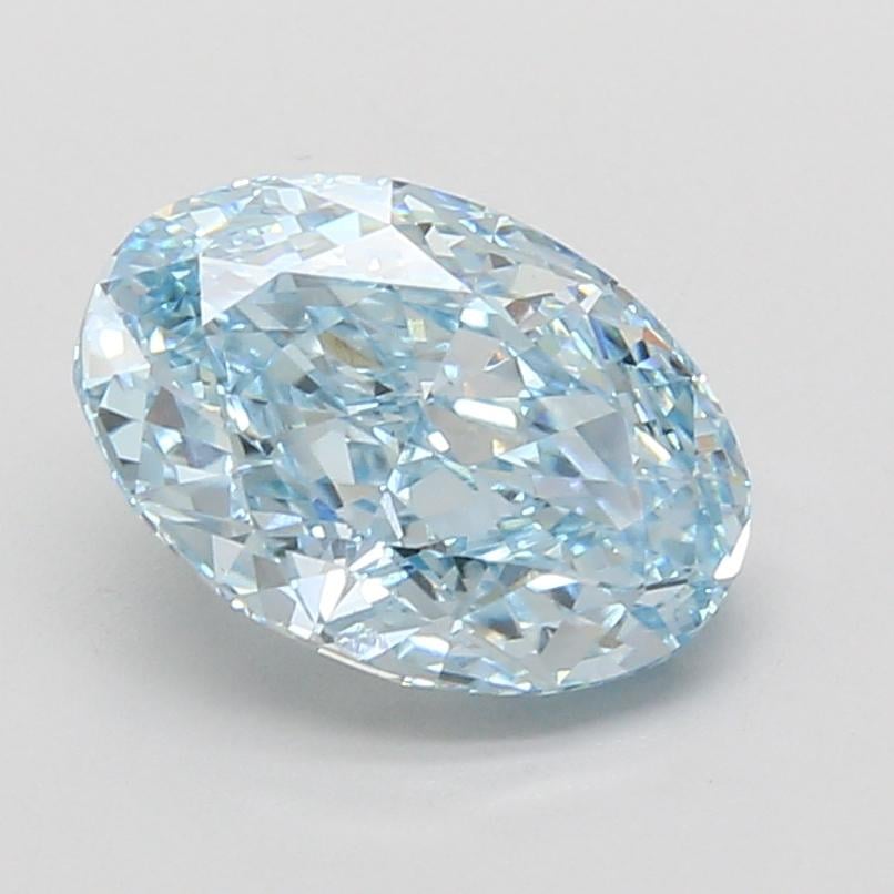 3.02 Ct. Fancy Vivid Blue Oval Lab Grown Diamond