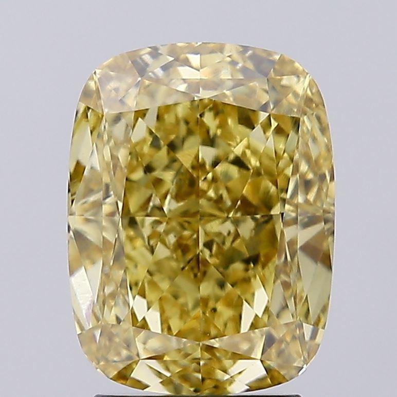 3.64 Ct. Fancy Intense Brownish Yellow Cushion Lab Grown Diamond