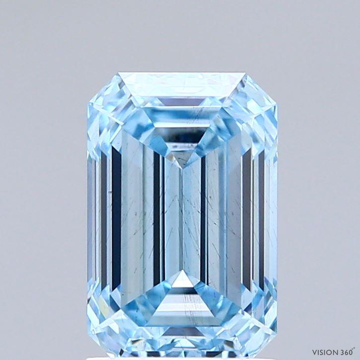 2.08 Ct. Fancy Vivid Blue Emerald Lab Grown Diamond