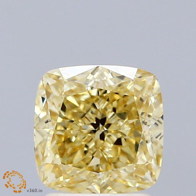 2.01 Ct. Fancy Intense Yellow Cushion Lab Grown Diamond