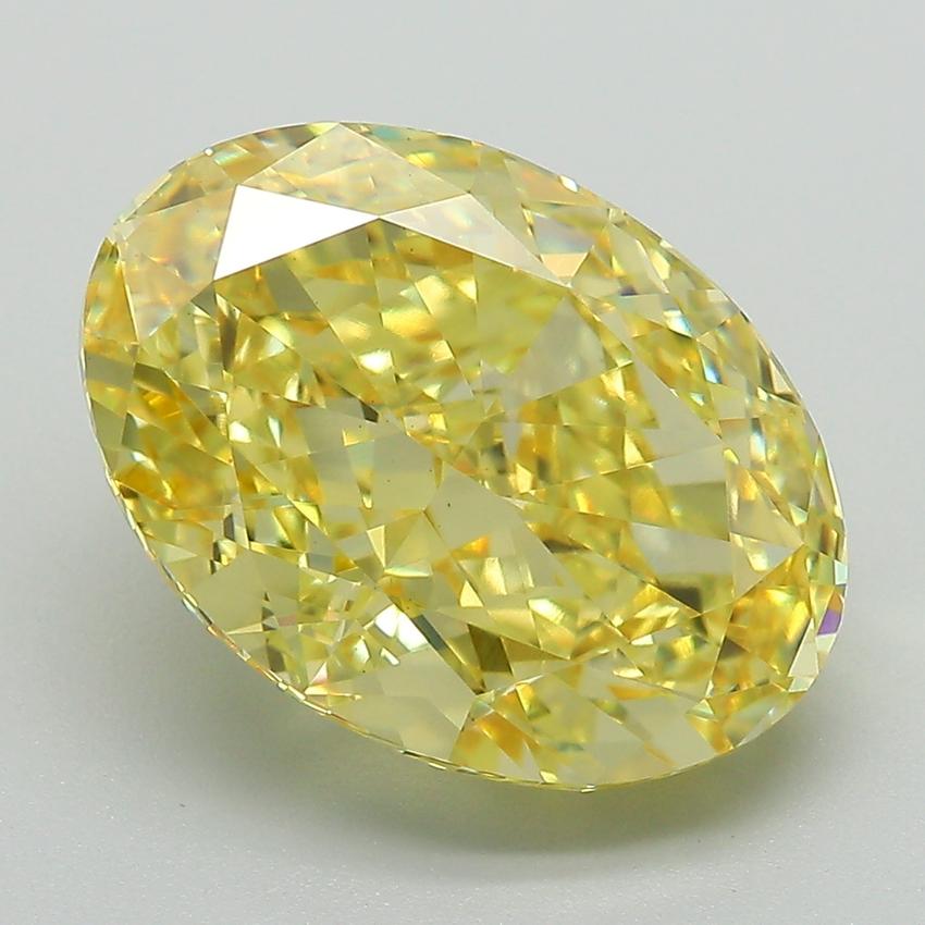 7.14 Ct. Fancy Intense Yellow Oval Lab Grown Diamond
