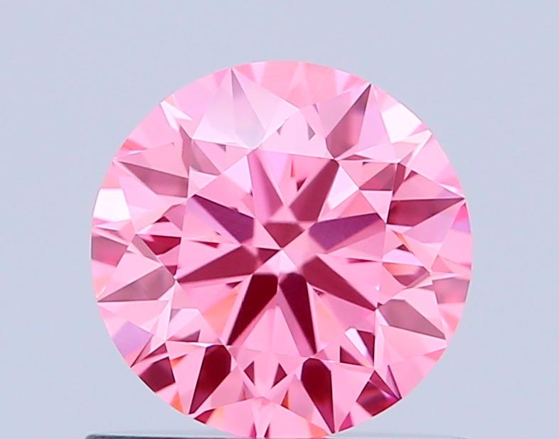 0.72 Ct. Fancy Vivid Pink Round Lab Grown Diamond