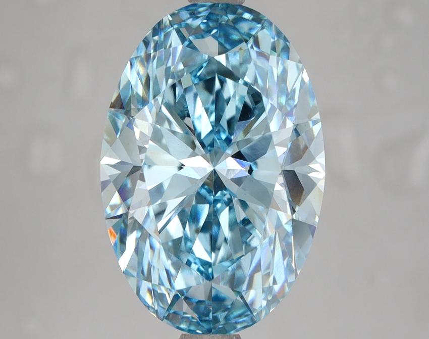 5.31 Ct. Fancy Vivid Blue Oval Lab Grown Diamond