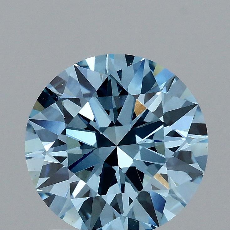 1.87 Ct. Fancy Vivid Blue Round Lab Grown Diamond