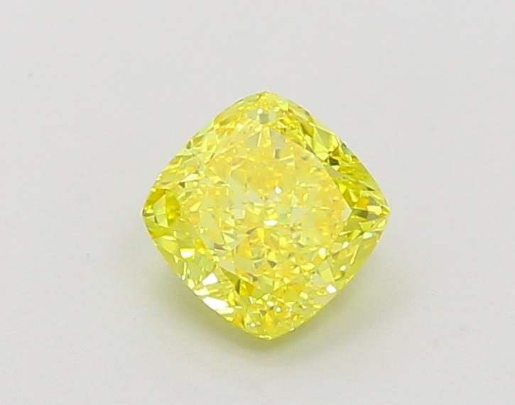 1.04 Ct. Fancy Vivid Yellow Cushion Lab Grown Diamond